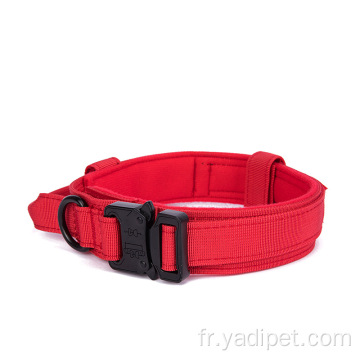 Collier de chien militaire en nylon robuste boucle en métal